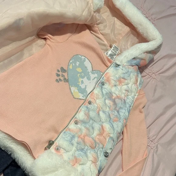Little Lass Pink and Blue Kids Matching Set - Picture 3 of 10